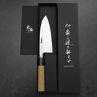 Deba White Steel #2 Kurouchi Tsuchime Cherry Handle 150mm-[Musashi]-[Japan-Küchenmesser]