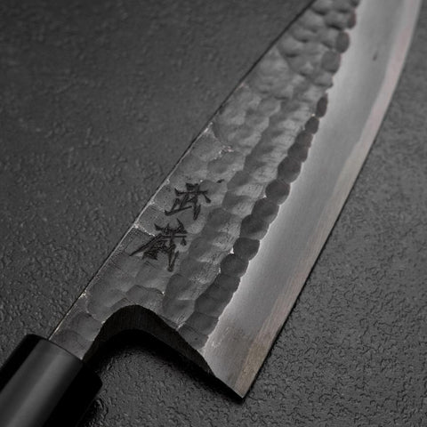 Deba White Steel #2 Kurouchi Tsuchime Kirschholz Griff 165mm-[Musashi]-[Japan-Küchenmesser]