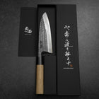 Deba White Steel #2 Kurouchi Tsuchime Kirschholz Griff 165mm-[Musashi]-[Japan-Küchenmesser]