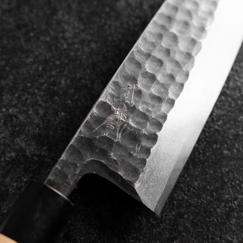 Deba White Steel #2 Kurouchi Tsuchime Kirschholz Griff 180mm-[Musashi]-[Japan-Küchenmesser]