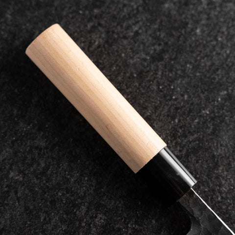 Deba White Steel #2 Kurouchi Tsuchime Kirschholz Griff 180mm-[Musashi]-[Japan-Küchenmesser]