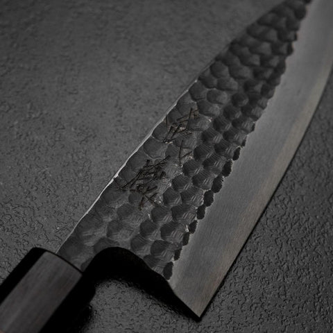 Deba White Steel #2 Kurouchi Tsuchime Walnussholz Griff 150mm-[Musashi]-[Japan-Küchenmesser]