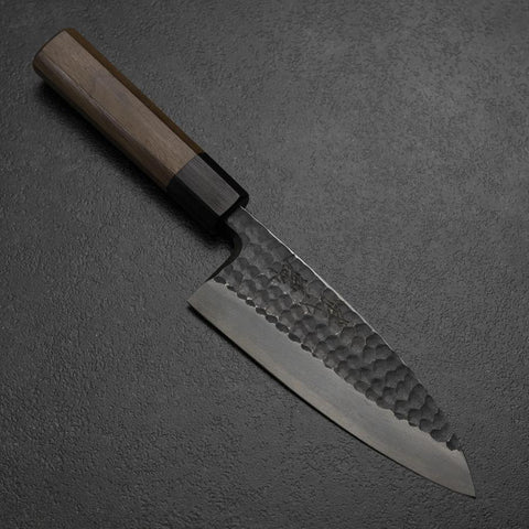 Deba White Steel #2 Kurouchi Tsuchime Walnussholz Griff 150mm-[Musashi]-[Japan-Küchenmesser]