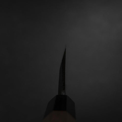 Deba White Steel #2 Kurouchi Tsuchime Walnussholz Griff 165mm-[Musashi]-[Japan-Küchenmesser]