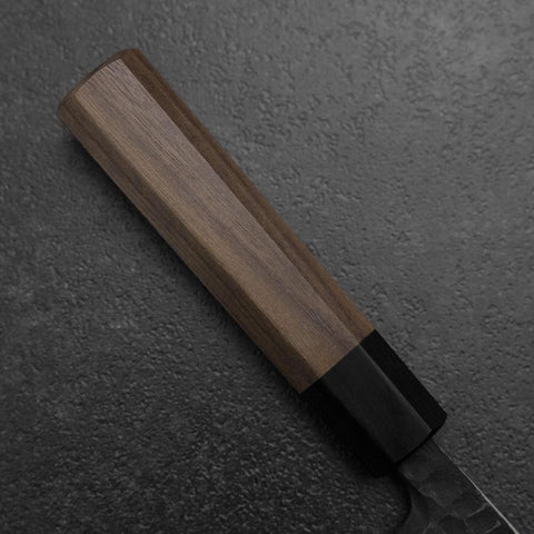 Deba White Steel #2 Kurouchi Tsuchime Walnussholz Griff 165mm-[Musashi]-[Japan-Küchenmesser]