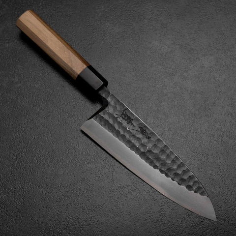 Deba White Steel #2 Kurouchi Tsuchime Walnussholz Griff 180mm-[Musashi]-[Japan-Küchenmesser]