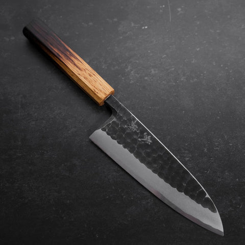 Deba White Steel #2, Kurouchi Tsuchime Yaki Urushi Griff, 180mm-[Musashi]-[Japan-Küchenmesser]