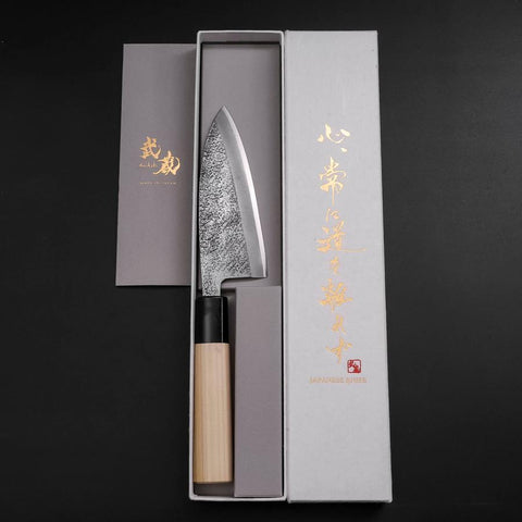 Deba White Steel #2 Nashiji Magnolienholz Griff 120mm-[Musashi]-[Japan-Küchenmesser]