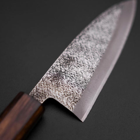 Deba White Steel #2 Nashiji Sumi Urushi Griff 120mm-[Musashi]-[Japan-Küchenmesser]