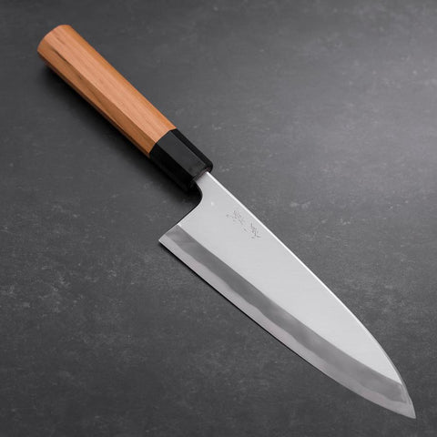 Deba White Steel #2 Hon-Kasumi Büffelhorn und Teak Griff 180mm-[Musashi]-[Japan-Küchenmesser]