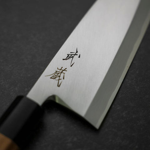 Deba White steel #2 Kasumi Büffelhorn und Teak Griff 195mm-[Musashi]-[Japan-Küchenmesser]