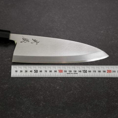 Deba White Steel #2 Kasumi Büffelhorn und Teak Griff 195mm-[Musashi]-[Japan-Küchenmesser]