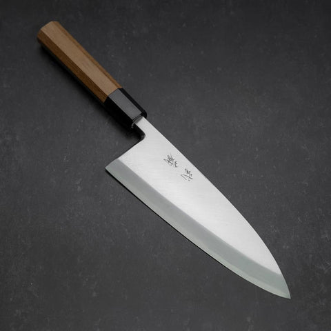 Deba White steel #2 Kasumi Büffelhorn und Teakholz Griff 210mm-[Musashi]-[Japan-Küchenmesser]