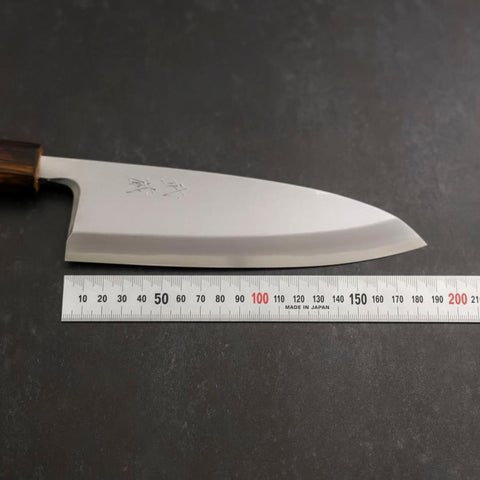 Deba White steel #2 Kasumi Sumi Urushi Griff 180mm-[Musashi]-[Japan-Küchenmesser]