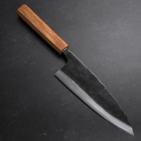 Deba White Steel #2 Kurouchi Eichenholz Griff 180mm-[Musashi]-[Japan-Küchenmesser]