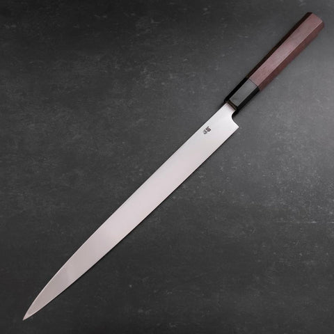 Fuguhiki Blue Steel #1 Hon-Kasumi Büffelhorn und Walnuss Griff 300mm-[Musashi]-[Japan-Küchenmesser]