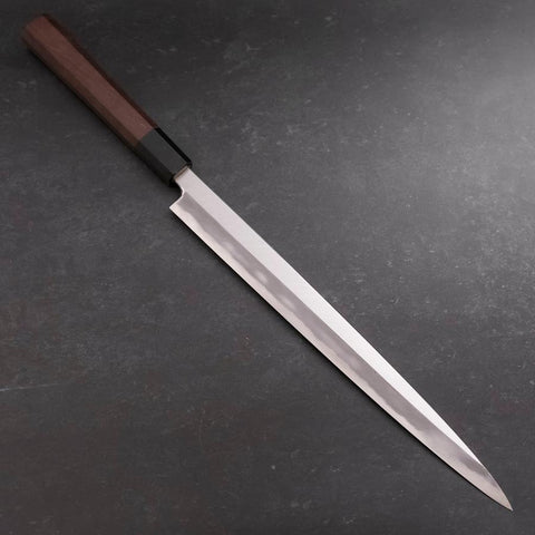 Fuguhiki Blue Steel #1 Hon-Kasumi Büffelhorn und Walnuss Griff 300mm-[Musashi]-[Japan-Küchenmesser]