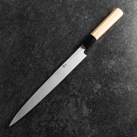 Fuguhiki White Steel #3 Kasumi Büffelhorn und Magnolienholz Griff 240mm-[Musashi]-[Japan-Küchenmesser]
