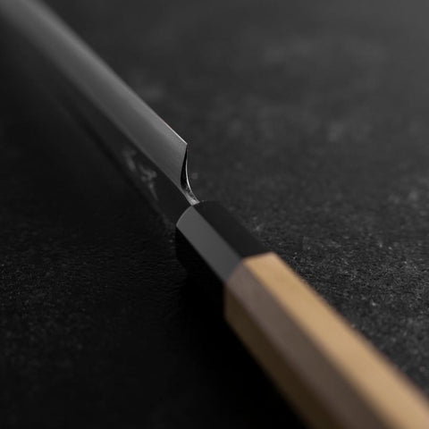 Fuguhiki White Steel #3 Kasumi Büffelhorn und Magnolienholz Griff 240mm-[Musashi]-[Japan-Küchenmesser]