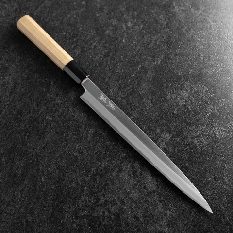 Fuguhiki White Steel #3 Kasumi Büffelhorn und Magnolienholz Griff 240mm-[Musashi]-[Japan-Küchenmesser]