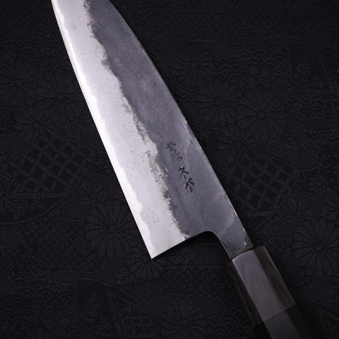 Funayuki Aogami-Super, Kurouchi Büffelhorn und Ebenholz Griff, 165mm-[Musashi]-[Japan-Küchenmesser]