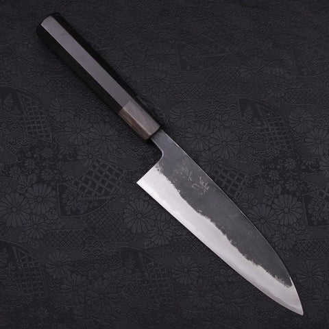 Funayuki Aogami-Super, Kurouchi Büffelhorn und Ebenholz Griff, 165mm-[Musashi]-[Japan-Küchenmesser]