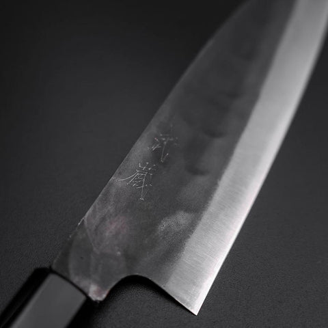 Funayuki Blue Steel #1 Edelstahlummantelung Kurouchi Büffelhorn und Magnolienholz Griff 165mm-[Musashi]-[Japan-Küchenmesser]