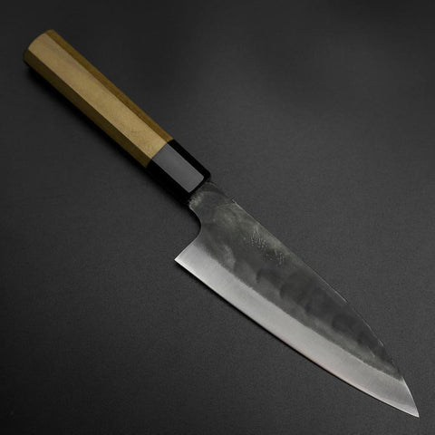 Funayuki Blue Steel #1 Edelstahlummantelung Kurouchi Büffelhorn und Magnolienholz Griff 165mm-[Musashi]-[Japan-Küchenmesser]