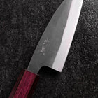 Funayuki Blue Steel #1 Kurouchi Lila Urushi Griff 105mm-[Musashi]-[Japan-Küchenmesser]