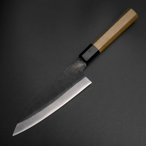 Funayuki Blue Steel #1 Stainless Clad Kurouchi Buffalo Magnolia Handle 165mm (6.5”)-[Musashi]-[Japan-Küchenmesser]