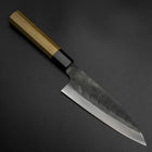 Funayuki Blue Steel #1 Stainless Clad Kurouchi Buffalo Magnolia Handle 165mm (6.5”)-[Musashi]-[Japan-Küchenmesser]