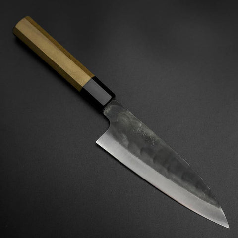 Funayuki Blue Steel #1 Stainless Clad Kurouchi Buffalo Magnolia Handle 165mm (6.5”)-[Musashi]-[Japan-Küchenmesser]