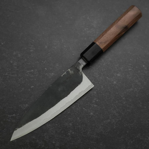 Funayuki Blue Steel #2, Kurouchi Büffelhorn und Ebenholz Griff, 150mm-[Musashi]-[Japan-Küchenmesser]