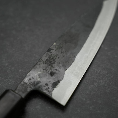 Funayuki Blue Steel #2, Kurouchi Büffelhorn und Ebenholz Griff, 150mm-[Musashi]-[Japan-Küchenmesser]