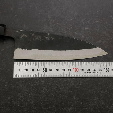 Funayuki Blue Steel #2, Kurouchi Büffelhorn und Ebenholz Griff, 150mm-[Musashi]-[Japan-Küchenmesser]