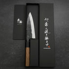 Funayuki Blue Steel #2, Kurouchi Büffelhorn und Ebenholz Griff, 150mm-[Musashi]-[Japan-Küchenmesser]