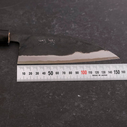 Funayuki Blue Steel #2 Kurouchi Büffelhorn und Magnolienholz Griff 150mm-[Musashi]-[Japan-Küchenmesser]