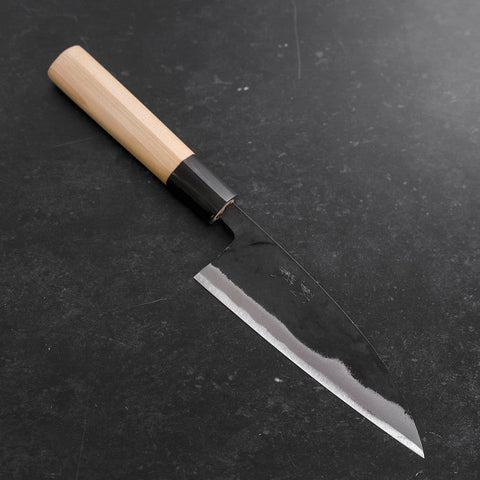 Funayuki Blue Steel #2 Kurouchi Büffelhorn und Magnolienholz Griff 150mm-[Musashi]-[Japan-Küchenmesser]