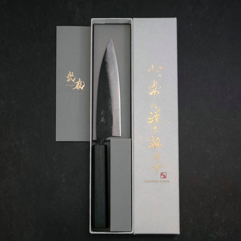 Funayuki Blue Steel #2 Kurouchi Dark Blue Urushi Handle 145mm (5.7”)-[Musashi]-[Japan-Küchenmesser]