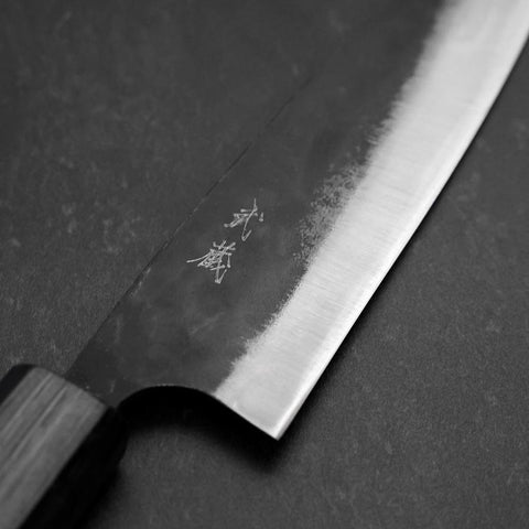 Funayuki Blue Steel #2 Kurouchi Dunkelblauer Urushi Griff 165mm-[Musashi]-[Japan-Küchenmesser]