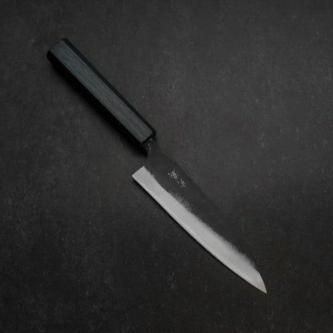 Funayuki Blue Steel #2 Kurouchi Dunkelblauer Urushi Griff 165mm-[Musashi]-[Japan-Küchenmesser]