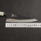 Funayuki Blue Steel #2 Kurouchi Ocean Black White Gold Handle 165mm (6.5”)-[Musashi]-[Japan-Küchenmesser]