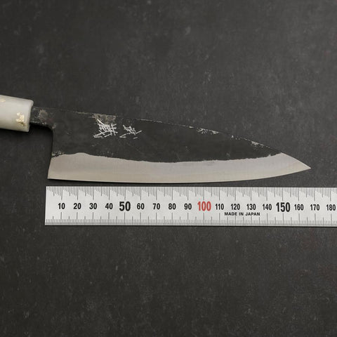 Funayuki Blue Steel #2 Kurouchi Ocean Black White Gold Handle 165mm (6.5”)-[Musashi]-[Japan-Küchenmesser]