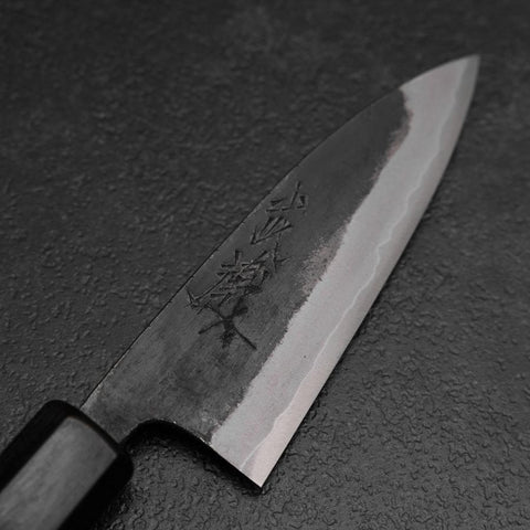 Funayuki Blue Steel #2 Kurouchi Walnussholz Griff 100mm-[Musashi]-[Japan-Küchenmesser]