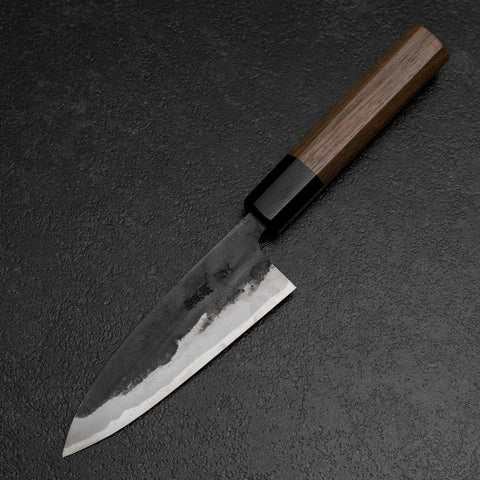 Funayuki Blue Steel #2 Kurouchi Walnussholz Griff 120mm-[Musashi]-[Japan-Küchenmesser]