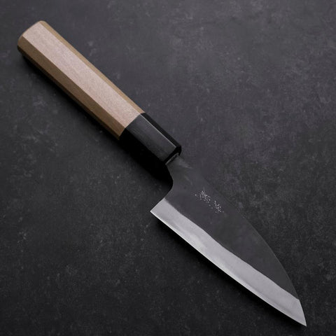 Funayuki Blue Steel #1 Kurouchi Büffelhorn und Magnolienholz Griff 105mm-[Musashi]-[Japan-Küchenmesser]