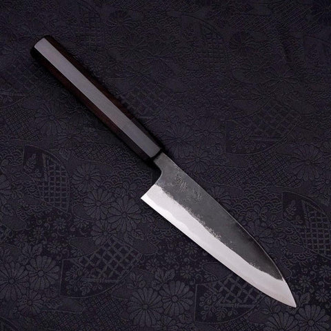 Funayuki Sabaki Aogami-Super, Kurouchi Büffelhorn und Ebenholz Griff, 135mm-[Musashi]-[Japan-Küchenmesser]