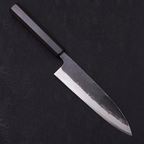 Funayuki Sabaki Aogami-Super, Kurouchi Büffelhorn und Ebenholz Griff, 180mm-[Musashi]-[Japan-Küchenmesser]