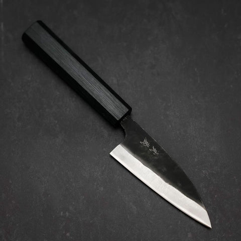 Funayuki Sabaki Blue Steel #1 Kurouchi Büffelhorn und Ebenholz Griff 165mm-[Musashi]-[Japan-Küchenmesser]