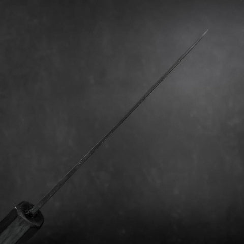 Funayuki Sabaki Blue Steel #1 Kurouchi Büffelhorn und Ebenholz Griff 180mm-[Musashi]-[Japan-Küchenmesser]